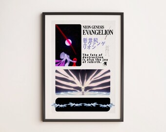 Neon Genesis Evangelion Anime Wall Art Printable | Room Decor Digital Download Poster