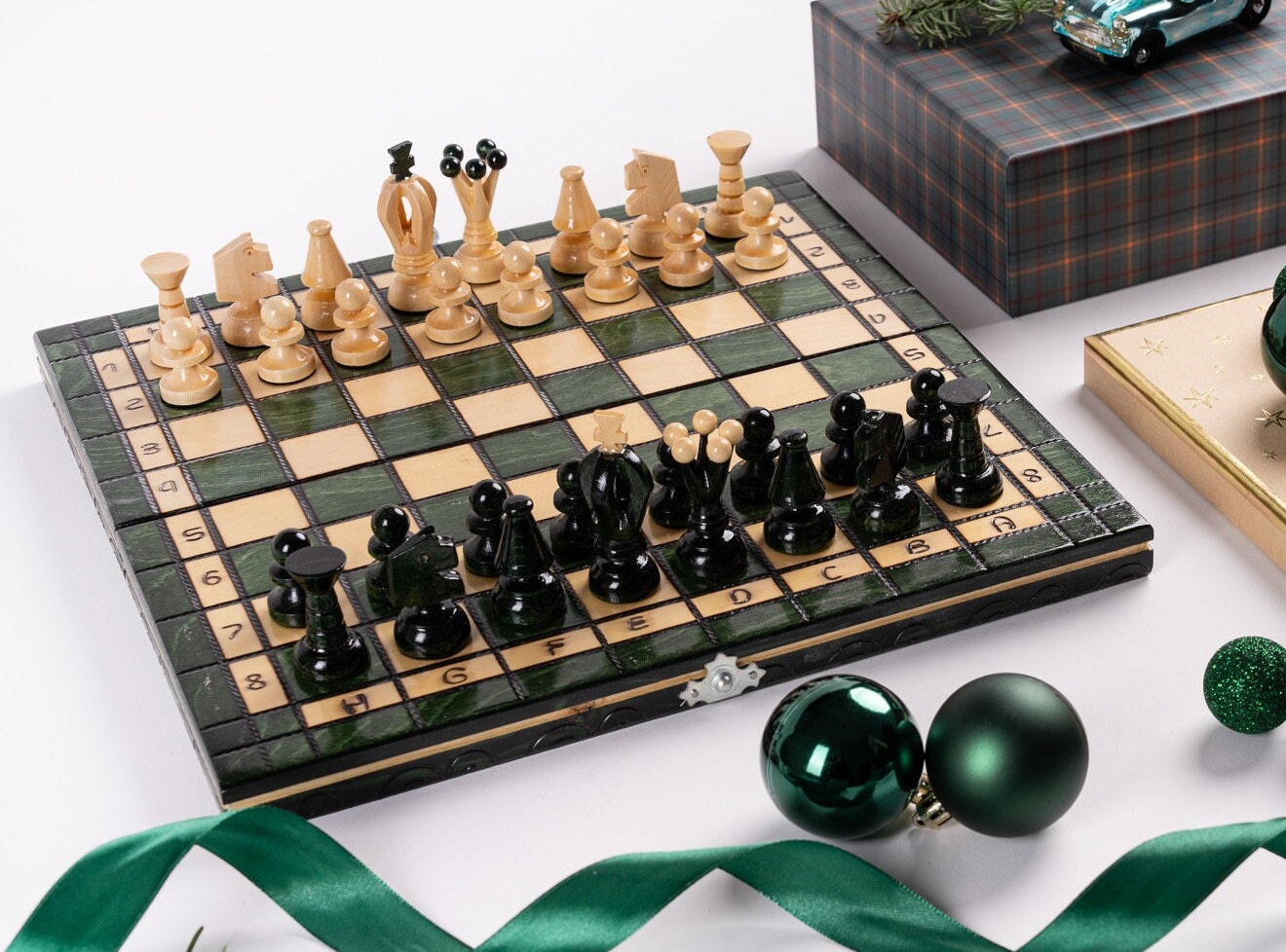 Metal Chess Board Emerald Green 13 I Chessgammon I UK