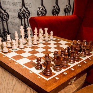 Mahogany Tournament Chess Board | Precious Wood Chess Board | Exotic Wood Chess Set