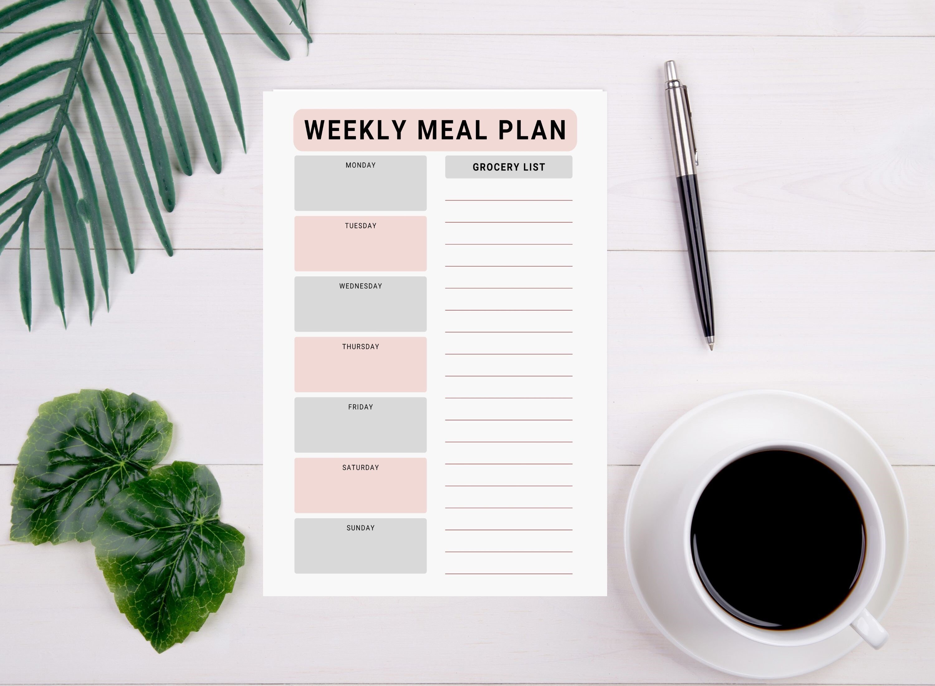 Printable Weekly Meal Planner, PDF Planner, Instant Download, A4 Print ...