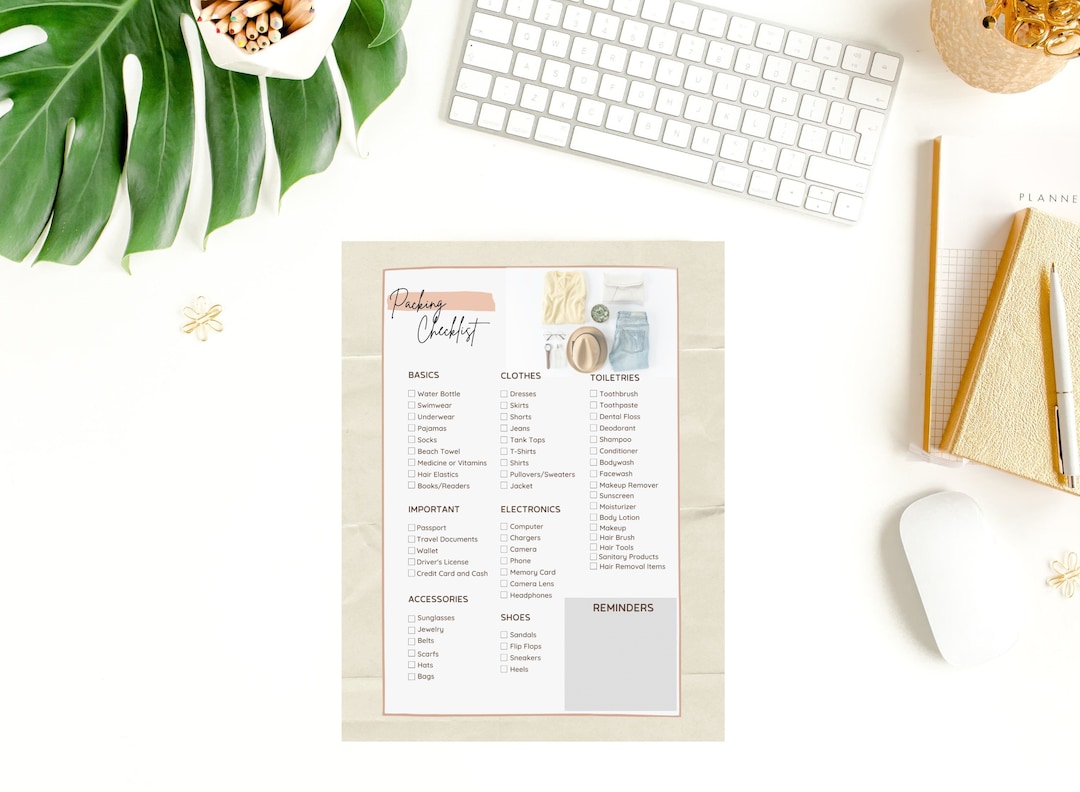 Printable Packing Checklist, PDF Planner, Instant Download, A4 Print at Home - Etsy