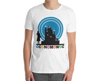 Oconomowoc Dorothy T-Shirt – Emerald City Silhouette – Wizard of Oz Inspired Unisex White Tee – Wisconsin Hometown Shirt