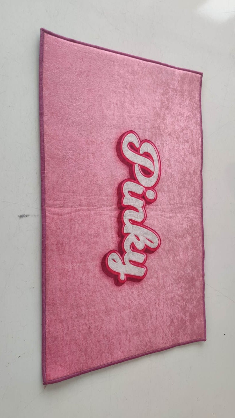 Your Name Rug Pink Rug Nursery Rug Girl Room Rug Gift for Etsy