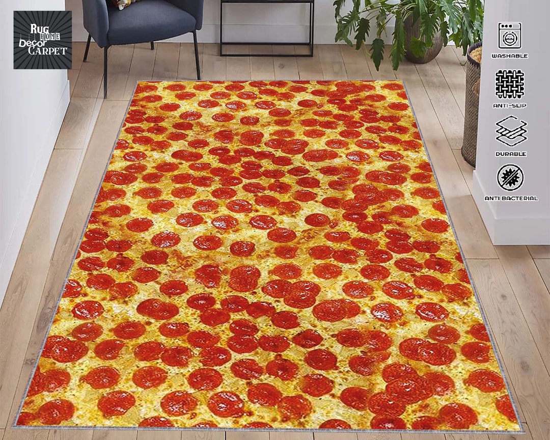 Pizza Rug, Kitchen Rug, Kitchen Room, Rug for Kitchen, Dining Room Rug