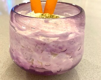 Pretty in purple handblown glass vessel