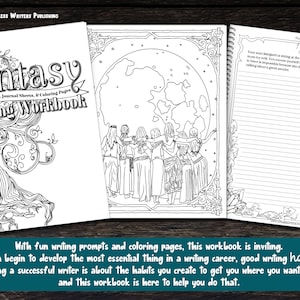 Fantasy Writing Workbook: Prompts, Journal Sheets & Coloring Pages