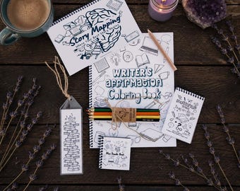 Writer Gift Bundle: Genre Writing Workbook, Story Mapping & Coloring Kit