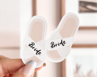 Bride Slippers Cute Vinyl Sticker | Wedding Favors, Bachelorette Favors, Gift For Bride, Die Cut Sticker, Laptop Sticker, Bottle Sticker