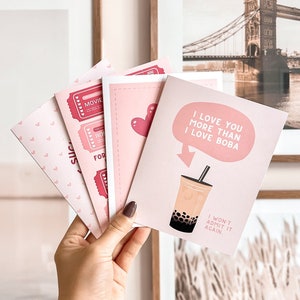 Valentinstag Card Bundle, Cute | Niedliche Galentine Karte, Valentinstag Geschenke für Sie, Valentinstag Wortspiele, innen leer, Umschläge inklusive