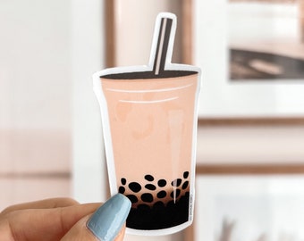 Bubble Tea, Boba Vinyl Sticker | Cute Vinyl Sticker, Waterproof Sticker, Cute Boba Sticker, Asian, Laptop Stickers, Water Bottle Stickers