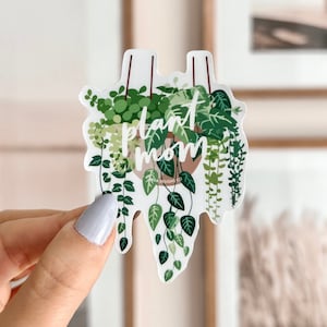 Sticker plante maman en vinyle suspendu | Joli vinyle autocollant, Sticker imperméable, Sticker illustré, Stickers ordinateur portable, Stickers bouteilles d'eau
