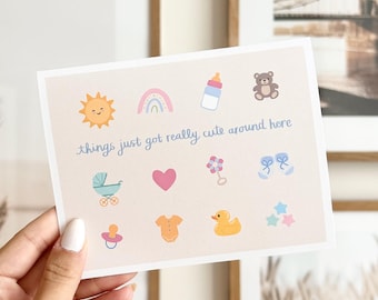 Cute Baby Shower Card | New Parent Gift, Blank Inside