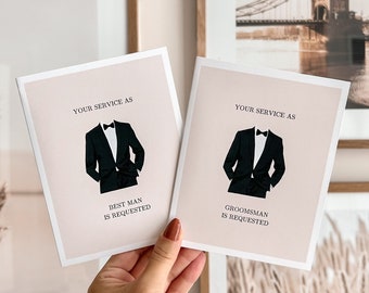 Groomsman Proposal Card | Minimalist Wedding Party Request