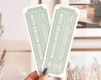 Bookish Besties Club Bookmark: Sage Green Ticket