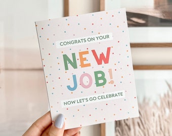 Congrats On The New Job Card | Cute Congratulations Card, Gift For Someone With A New Job, Envelope Included, Blank Inside