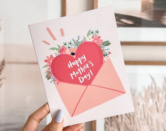 Happy Mother's Day! Card | Cute Mother's Day Card, Boho Card, Handmade Card, Mother's Day Gift, Card With Envelope, Blank Inside