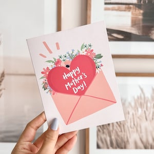 ¡Feliz día de la madre! Tarjeta / Tarjeta linda del Día de la Madre, Tarjeta Boho, Tarjeta hecha a mano, Regalo del Día de la Madre, Tarjeta con sobre, En blanco por dentro
