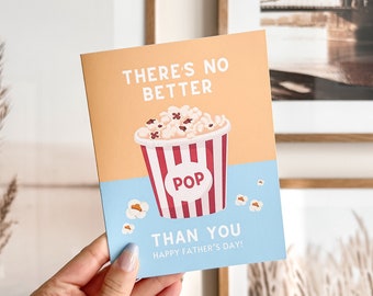 Punny Popcorn Father's Day Card: Handmade Blank Card