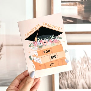 Vous l'avez fait ! carte de fin d'études | Jolie carte de remise de diplôme, carte de félicitations, carte de remise de diplôme, enveloppe incluse, carte vierge