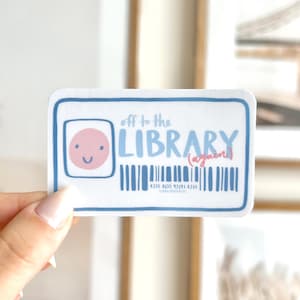 ¡A la biblioteca (otra vez)! Bonita pegatina de vinilo/pegatina impermeable, pegatinas troqueladas, pegatina de verano, pegatina para portátil, pegatina para botella de agua.