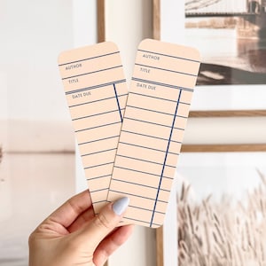 Segnalibro Vintage Library Due Date Tracker / Reading Tracker, simpatici segnalibri da biblioteca, fronte-retro, cartoncino spesso 17 pt, regali da bibliotecari
