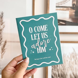 O kom, laten we hem aanbidden christelijke kerstkaart | Leuke kerstkaarten, christelijke kerstcadeaus, inclusief envelop, blanco binnenkant