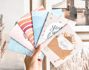 Mix And Match Card Bundle |  Cute Greeting Cards, Aesthetic Greeting Cards, Mix Any Card In The Shop, Envelope Included, Blank Inside