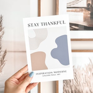 Stay Thankful Boho Mini Art Print | 5&quot; x 7&quot; Cute Mini Art Prints, Cozy Art Print, Christian Art, Cute Art Print, Premium Thick Matte Paper