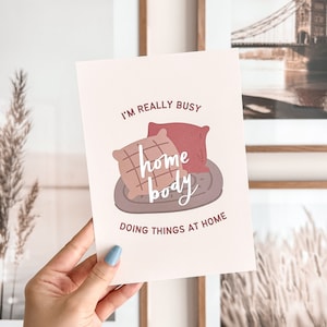 Home Body Mini Art Print | 5&quot; x 7&quot; Cute Mini Art Prints, Stay Home, Cozy Art Print, Cute Wall Art, Cute Art Print, Premium Thick Matte Paper