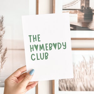 The Homebody Club Mini Art Print | 5&quot; x 7&quot; Cute Mini Art Prints, Cozy Art Print, Home Body Club, Cute Art Print, Premium Thick Matte Paper