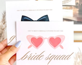 Bride Squad, Bridesmaid/Maid Of Honor Proposal Card | Envelope Included, Blank Inside