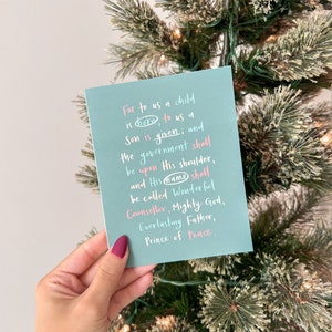 Jesaja 9: 6 For To Us A Child is Born Weihnachtskarte | Süße Weihnachtskarte, christliche Weihnachtskarte, christliches Weihnachtsgeschenk, innen leer