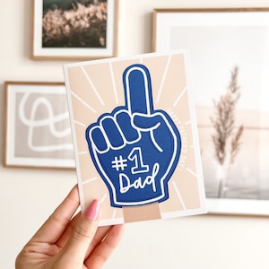 Carte pour la fête des pères - Joyeuse fête des pères ! | Vierge à l'intérieur, carte bohème, doigt en mousse n°1 pour papa, carte faite main, cadeau fête des pères, carte avec enveloppe