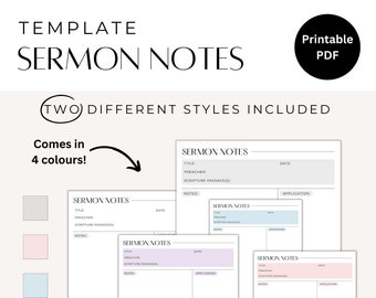 Sermon Notes Template | Bible Study Tools, Christian Study Tools, Sermon Notes Printable, Printable PDF, Instant Download