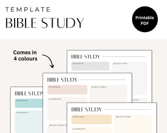 Bible Study Templates | Bible Study Printables, Bible Journal, Bible Notes, Christian Printables | Printable PDF, Instant Download