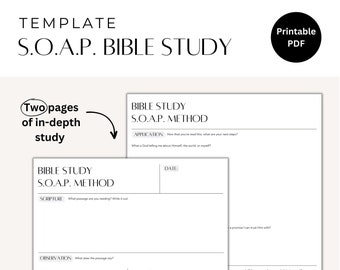 S.O.A.P. Bible Study Template Worksheets | Scripture Study Worksheets. Bible Study Tool, Bible Study Worksheet, In-Depth Study, Small Group