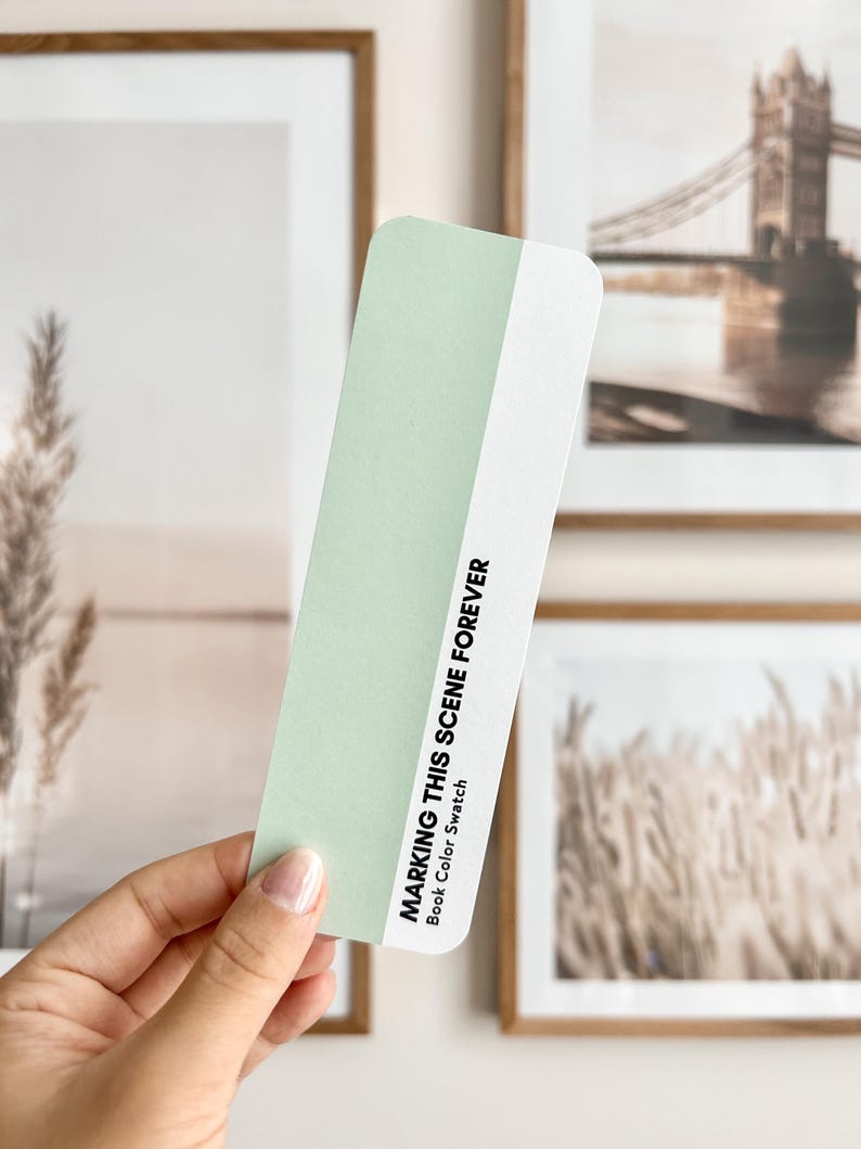 Pastel Green Bookmark: Book Color Swatch, Double-sided - Etsy