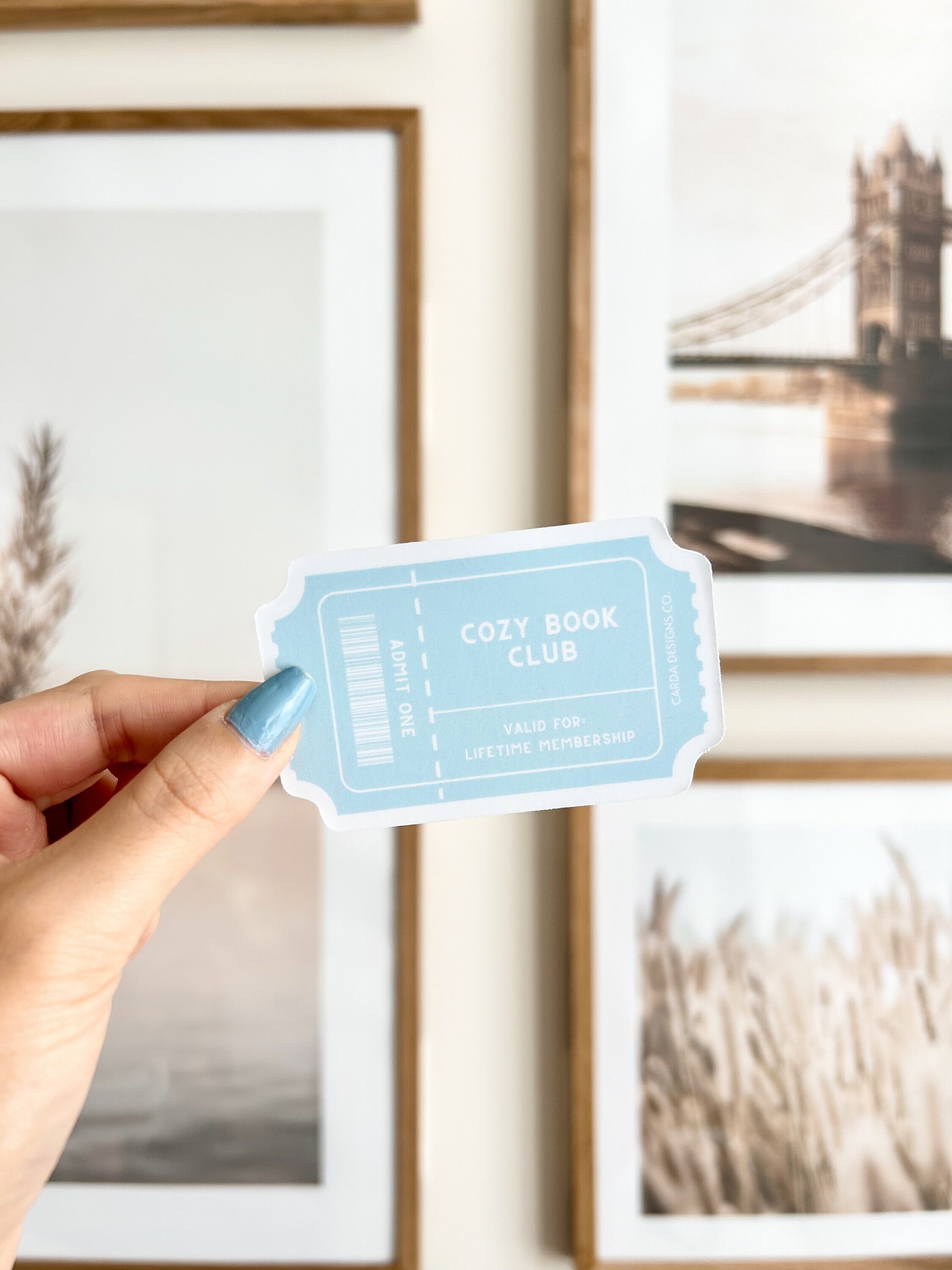 Cozy Book Club Vinyl Sticker Cute Vinyl Sticker, Waterproof