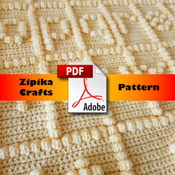 Easy Crochet LOWERCASE ALPHABET Grid Crochet PDF Pattern Sampler - Beginner, Bobble Stitch