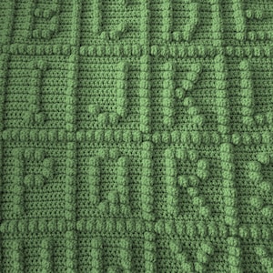 Easy Crochet ALPHABET and NUMBERS Grid Crochet PDF Pattern Sampler - Beginner, Bobble Stitch