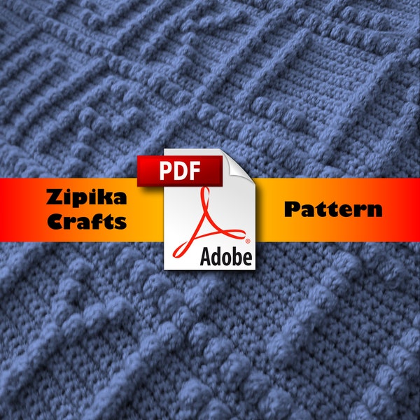 Individual ALPHABET and NUMBERS Grid Crochet PDF Pattern - Beginner, Bobble Stitch