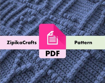 アルファベットと数字のグリッドクロッシェPDFパターン - 初心者向け、ボブルステッチ