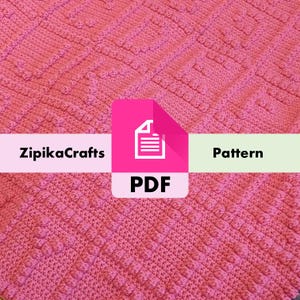 簡単クロッシェアルファベットと数字グリッドクロッシェPDFパターンサンプル - 初心者、ボブルステッチ