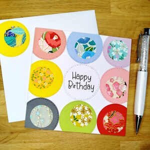Carte Anniversaire enfant, femme, homme, adolescent fait main. Colorée et festive. Unique. Pas cher