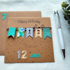 Carte Anniversaire, Personnalisable et fait main, Idéale garçon ou fille image 1
