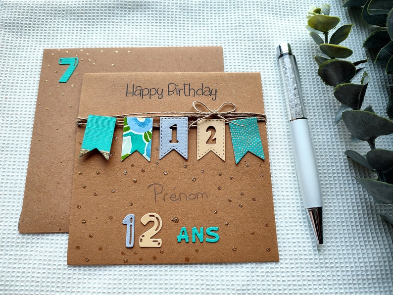 Carte Anniversaire, Personnalisable et fait main, Idéale garçon ou fille image 1