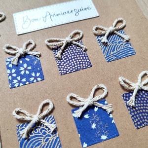 Carte fait main Anniversaire. Fait main. Bleu roi et kraft. Idéale pour anniversaire adulte, homme femme et adolescent Bild 2