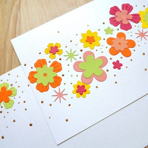 Carte fete mamie, fete maman. fait main, Fleurs colorées, festive, idéal anniversaire et fête. zdjęcie 2