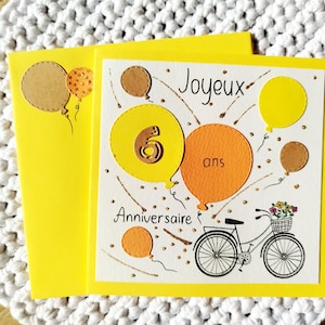 Carte fait main anniversaire personnalisable, Vélo, fête, plaisir d'offrir, femme, homme, fille, garçon