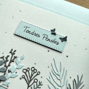 Carte Condoléances, faite main, Tendres pensées afbeelding 2